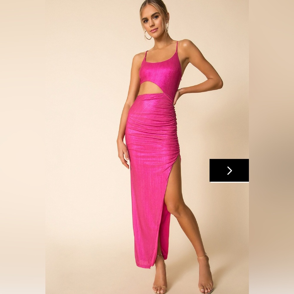 Superdown Miyah Cut Out Metallic Dress